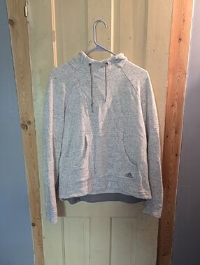 Adidas Heather Gray Speckled Pullover Hoodie